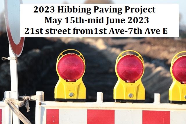 construction-site signs 2023 Hibbing Paving Project