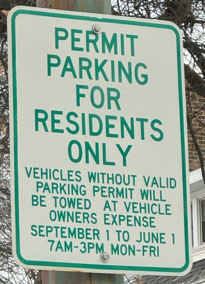Residential Permit Parking Sign